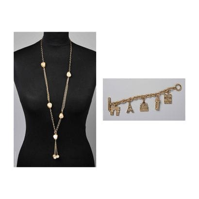 AGATHA
SAUTOIR in gilded metal and mother-of-pearl...