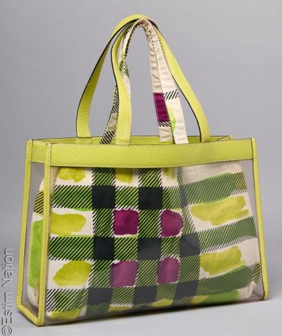 BURBERRY
PVC and lime wild pig CABAS embellished...