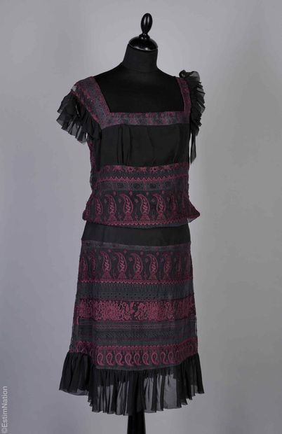 CHRISTIAN LACROIX BAZAR
DRESS in black cotton,...