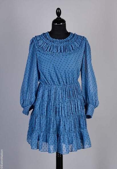 SANDRO
MINI DRESS in blue chiffon-like polyester...