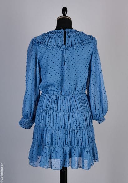 SANDRO
MINI DRESS in blue chiffon-like polyester...