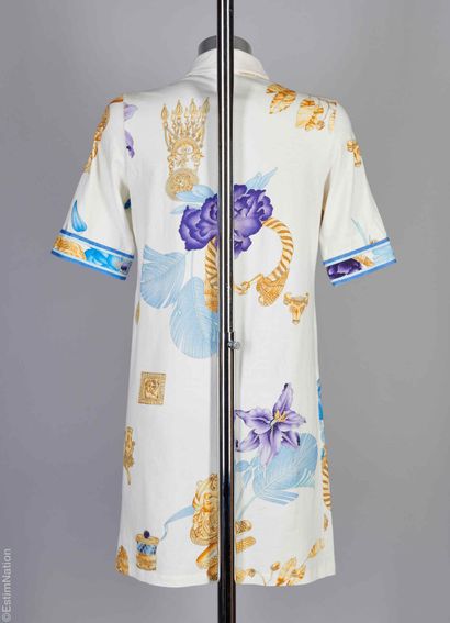 LEONARD
POLO DRESS in white cotton decorated...