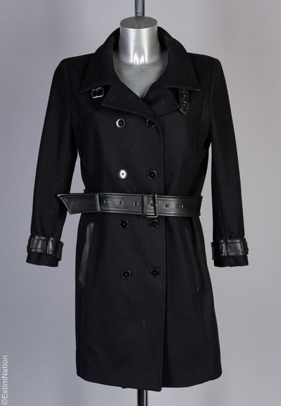 THE KOOPLES
Short TRENCH in black wool, lambskin...