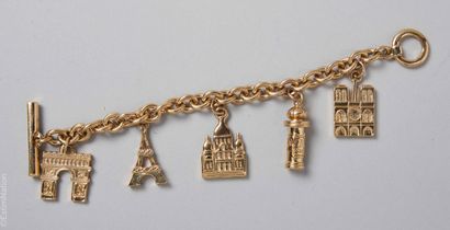 AGATHA
SAUTOIR in gilded metal and mother-of-pearl...
