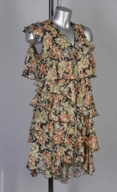 ANONYMOUS
Cotton and chiffon floral print...