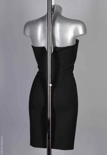 MAJE
Strapless dress in black stretch polyester...