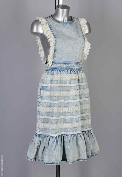 MANOUSH
DRESS in denim-like cotton, armholes...