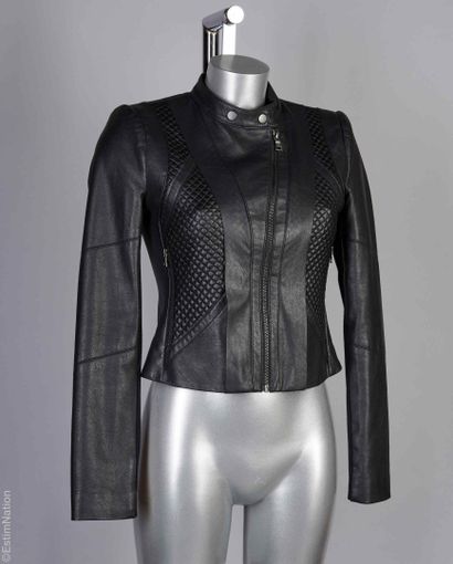 BCBGMAXAZRIA
SHORT JACKET in black leather,...