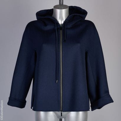 S MAX MARA
SHORT navy virgin wool hooded...