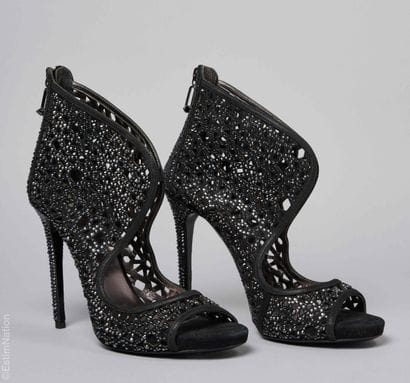 PHILIPP PLEIN
Pair of black leather evening...