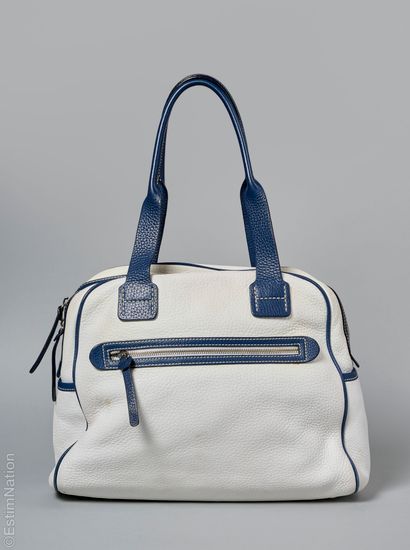 HOGAN
SAC DE SPORT en veau grainé blanc et...