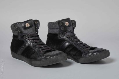 MONCLER
PAIR OF high-top SNEAKERS in leather,...