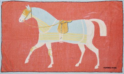 HERMÈS VINTAGE
DRAP DE BAIN en éponge imprimé...