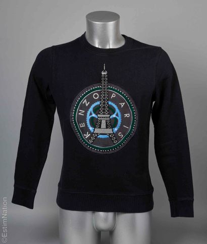 KENZO
SWEATER en éponge noir rebrodé d'un...