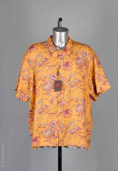 ETRO
CHEMISETTE en lin mandarine imprimée...