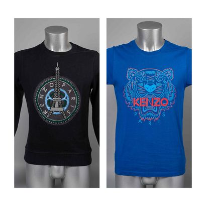 KENZO
SWEATER en éponge noir rebrodé d'un...