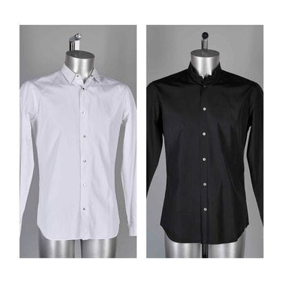 DIOR HOMME
DEUX CHEMISES en coton : la première...