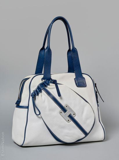 HOGAN
SAC DE SPORT en veau grainé blanc et...