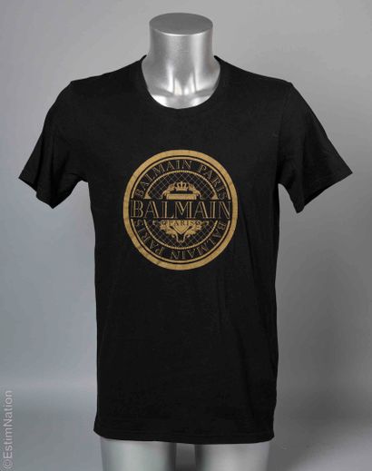 BALMAIN
DEUX TEE SHIRTS en coton floqué du...