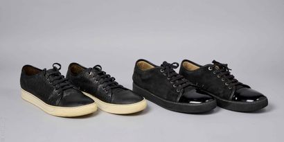 LANVIN
DEUX PAIRES DE SNEAKERS basses noires...