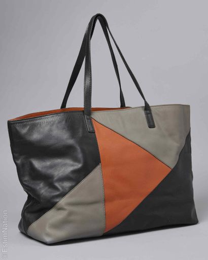 TILA MARCH
Leather tote bag with black, gray,...