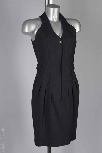 THIERRY MUGLER PARIS
Black wool crepe dress...