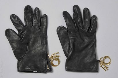 CHRISTIAN DIOR CIRCA 1997
PAIR OF black lambskin...