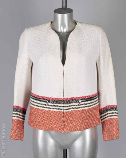 SANDRO
TROIS VESTES en coton tissé ivoire,...