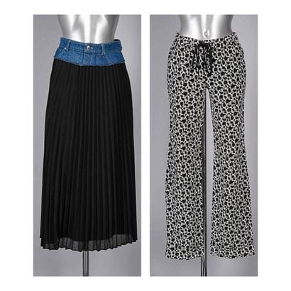 SANDRO, JOSEPH
Black pleated polyester SKIRT...