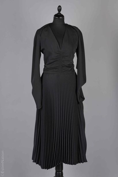PATOU
Black polyester DRESS, lightly draped...