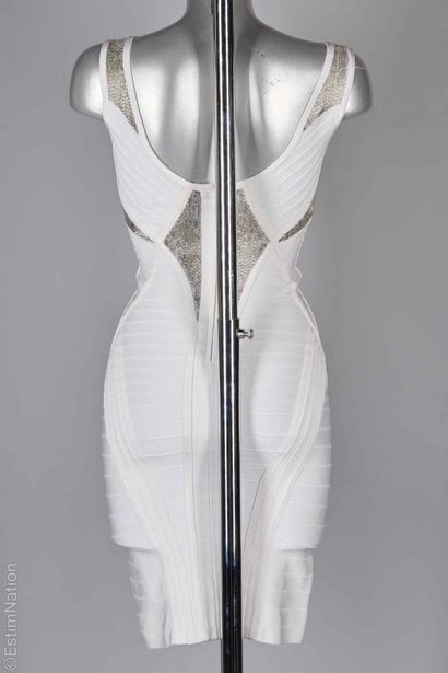 HERVÉ LÉGER
Fitted dress made of thick, white...