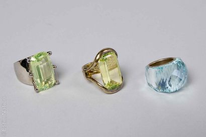SWAROVSKI. 
Lot de trois bagues en argent...