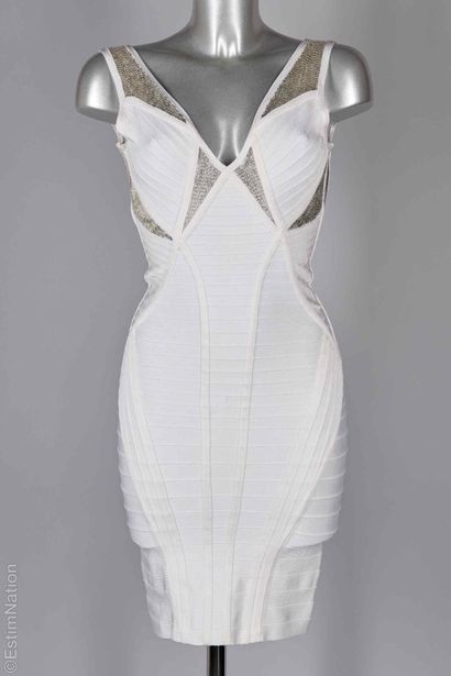 HERVÉ LÉGER
Fitted dress made of thick, white...