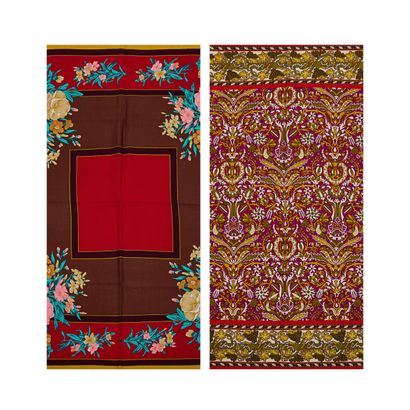 KENZO
TWO wool SQUARES: the first printed...