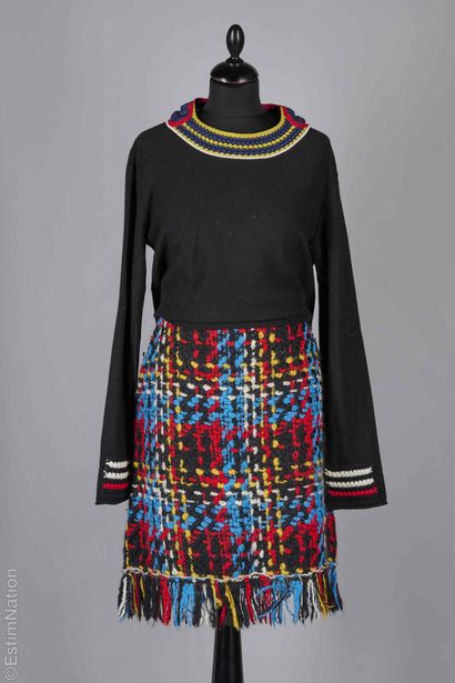 SONIA RYKIEL
Black wool sweater with a cotton-knit...