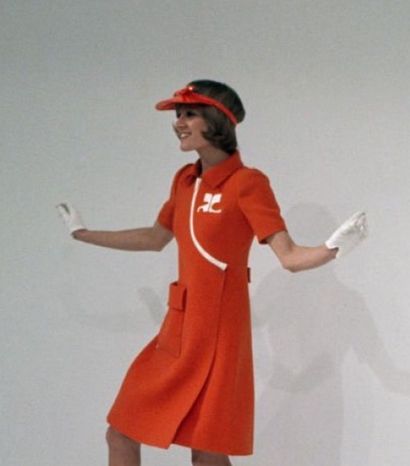 COURRÈGES
VISOR made of red and white coated...