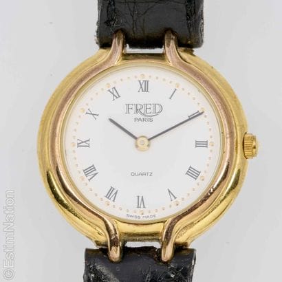 FRED. 
Steel and gold-plated ladies' watch,...