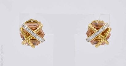 DAVID YURMAN - CABLE WRAP - EARRINGS IN TWO-TONE...