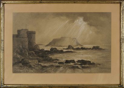 DESSIN XIXe SIECLE - SAINT-MALO
École française...