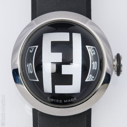 FENDI. 
Steel wristwatch, round case, smooth...
