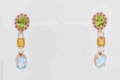 PERIDOT, TOPAZ, AND CITRINE EARRINGS
Pair...
