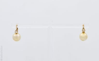 PAIR OF YELLOW GOLD PEARL DORMEUSE EARRINGS
Pair...