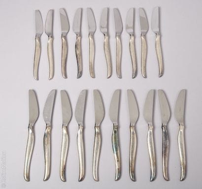 CHRISTOFLE
Silver plated fish cutlery set...