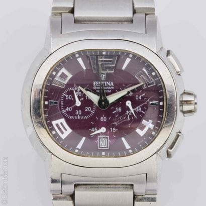 FESTINA. 
Steel chronograph watch, oval case,...