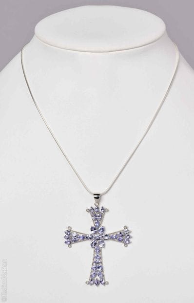 TANZANITE CROSS NECKLACE
925/°° silver necklace...