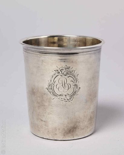 19TH-CENTURY SILVERWARE
Flat-bottomed goblet...