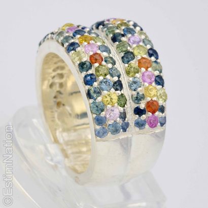 MULTICOLORED SAPPHIRE RING
Double-band 925/°°...
