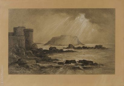DESSIN XIXe SIECLE - SAINT-MALO
École française...
