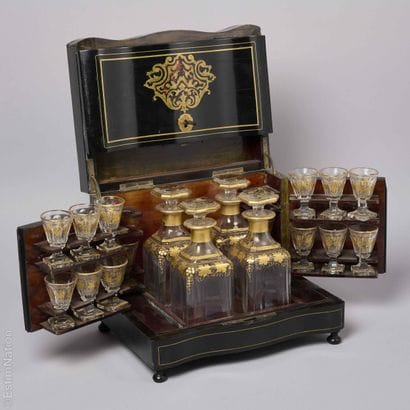 LATE 19TH-CENTURY WORKS OF ART
A blackened-wood...