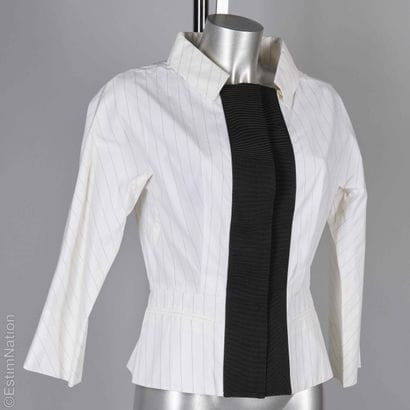 GIANFRANCO FERRE
CORSAGE en coton blanc à...